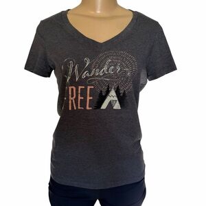 Patagonia Forge Gray Wander Free Graphic Tee Sz Small